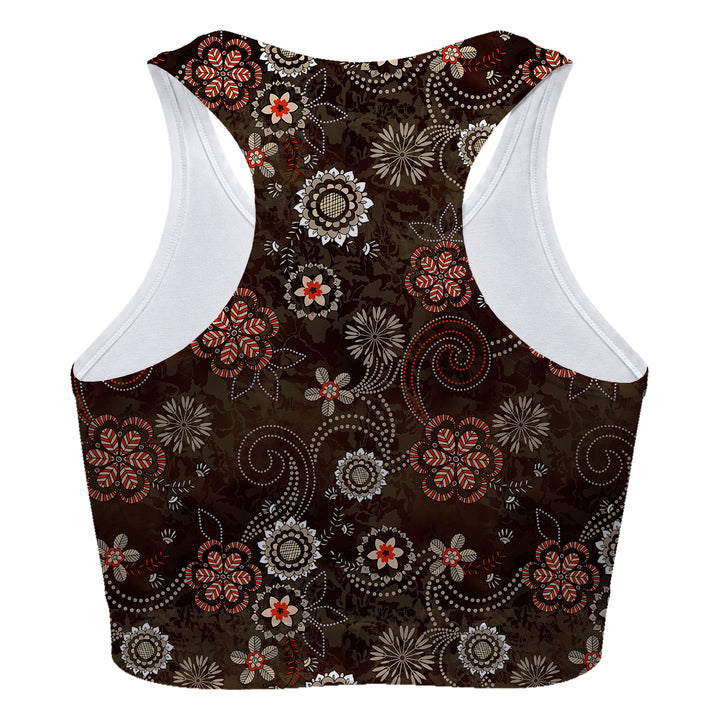 Ethnic Flowers Sport Bra Woman Underwear Beachwear Loungewear