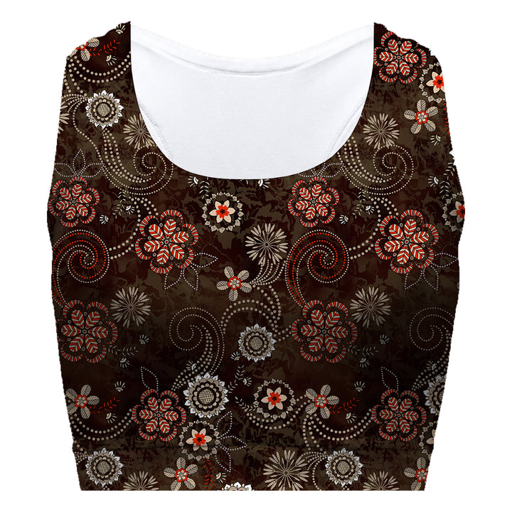 Ethnic Flowers Sport Bra Woman Underwear Beachwear Loungewear