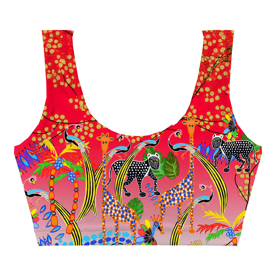 Fauna Red Crop Top Front