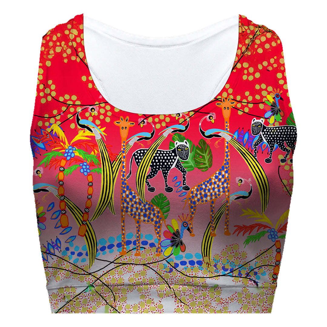 Fauna Red Sport Bra Woman Underwear Beachwear Loungewear