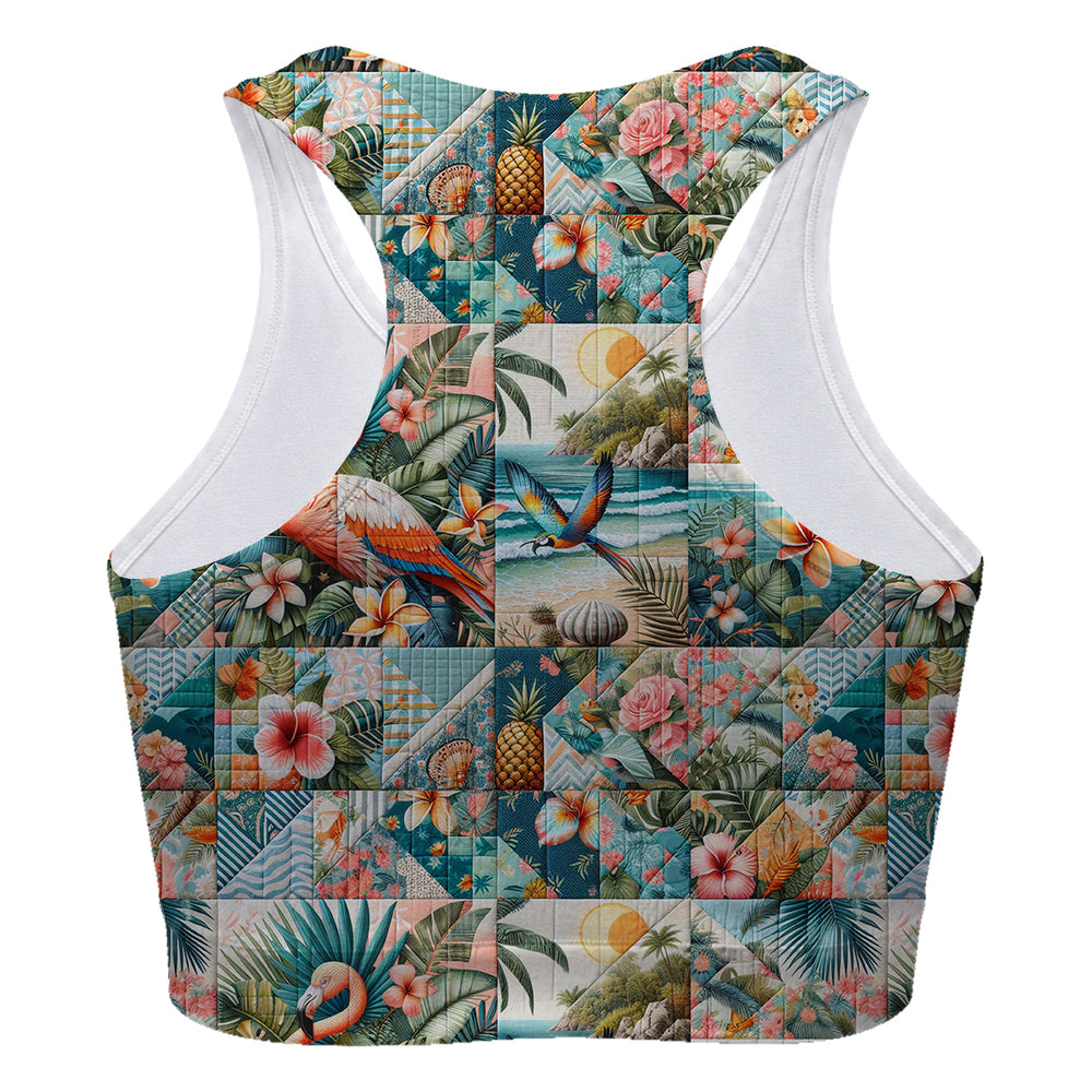 Flamingo Patchwork Sport Bra Woman Underwear Beachwear Loungewear