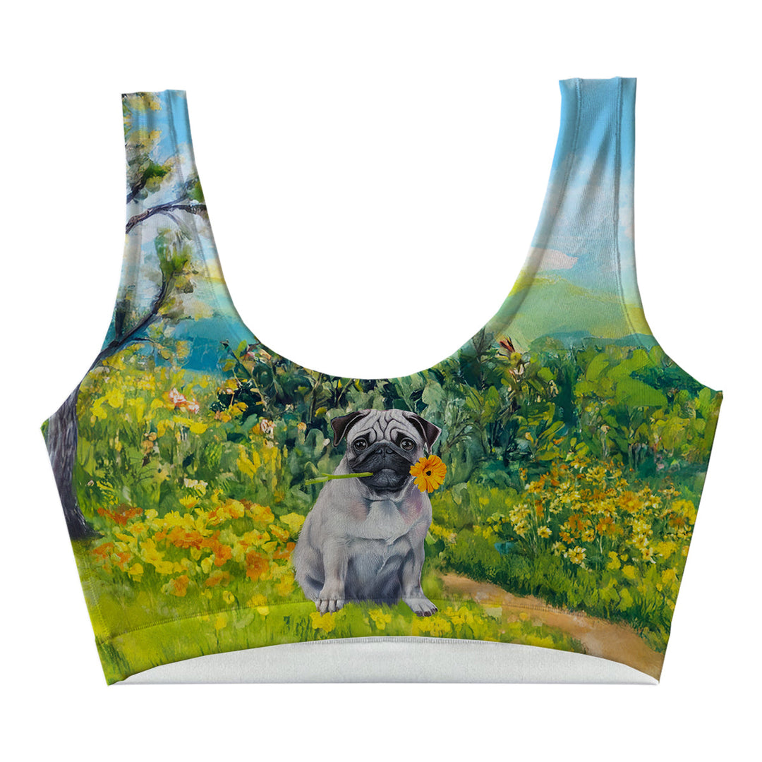 Flower Dog Crop Top Front