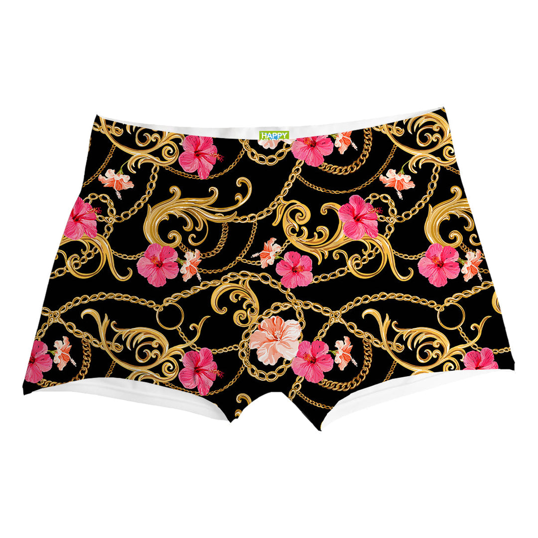Flower Gold Chain Boxer Front