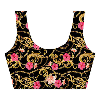 Flower Gold Chain Crop Top Front