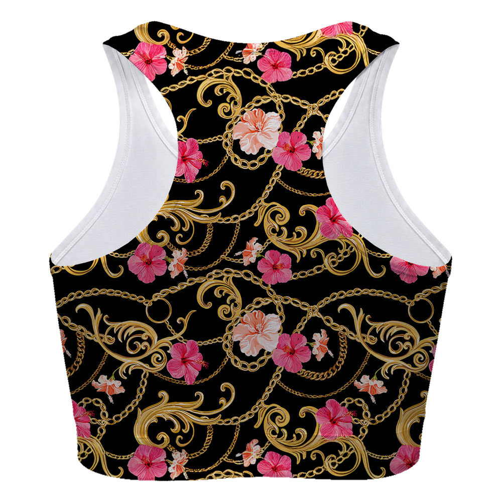 Flower Gold Chain Sport Bra Woman Underwear Beachwear Loungewear