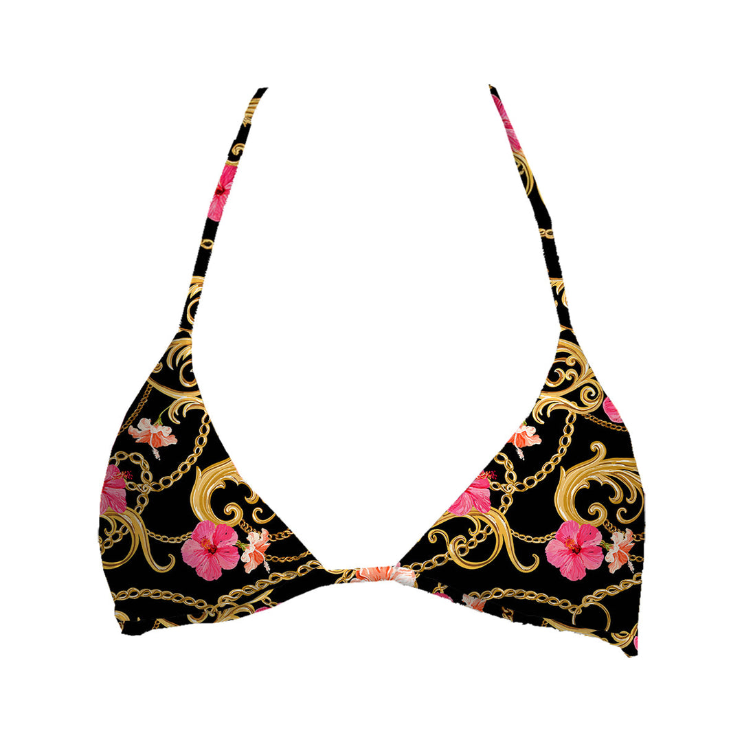 Flower Gold Chain Top Triangle Front