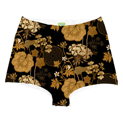 Gold Foliage Highwaist Woman Underwear Beachwear Loungewear