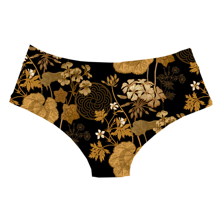 Gold Foliage Hipster Woman Underwear Beachwear Loungewear