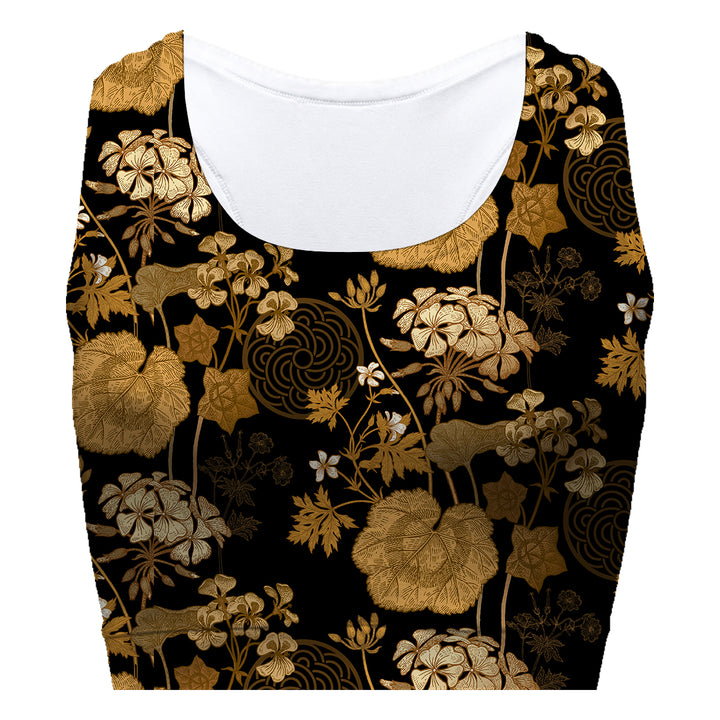Gold Foliage Sport Bra Woman Underwear Beachwear Loungewear