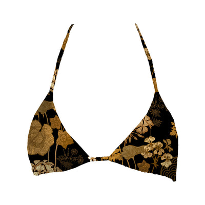 Gold Foliage Top Triangle Woman Underwear Beachwear Loungewear