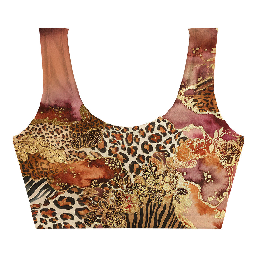 Gold Leo Crop Top Woman Underwear Beachwear Loungewear