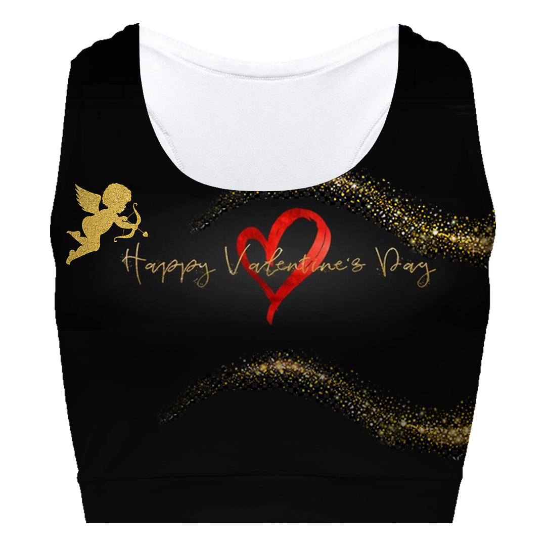 Gold Valentines Sport Bra Woman Underwear Beachwear Loungewear