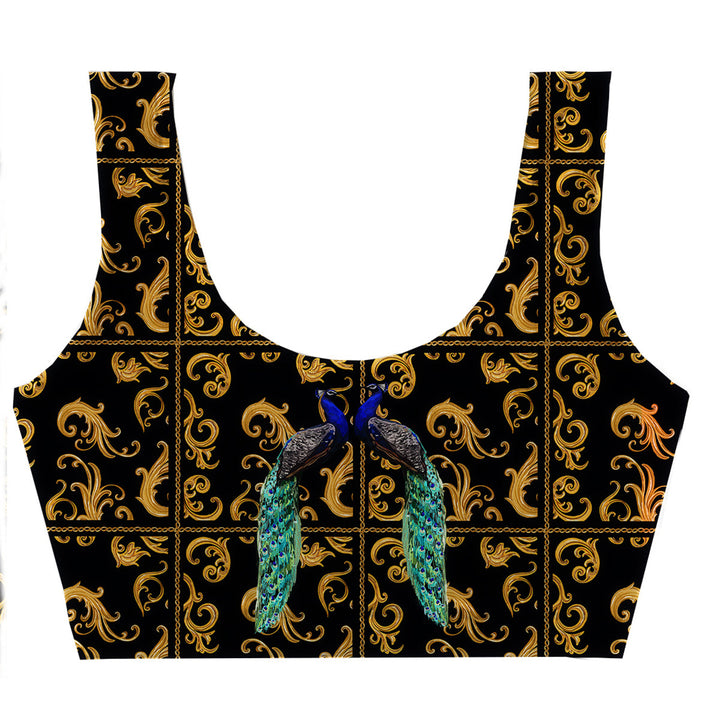 Golden Peacock Crop Top