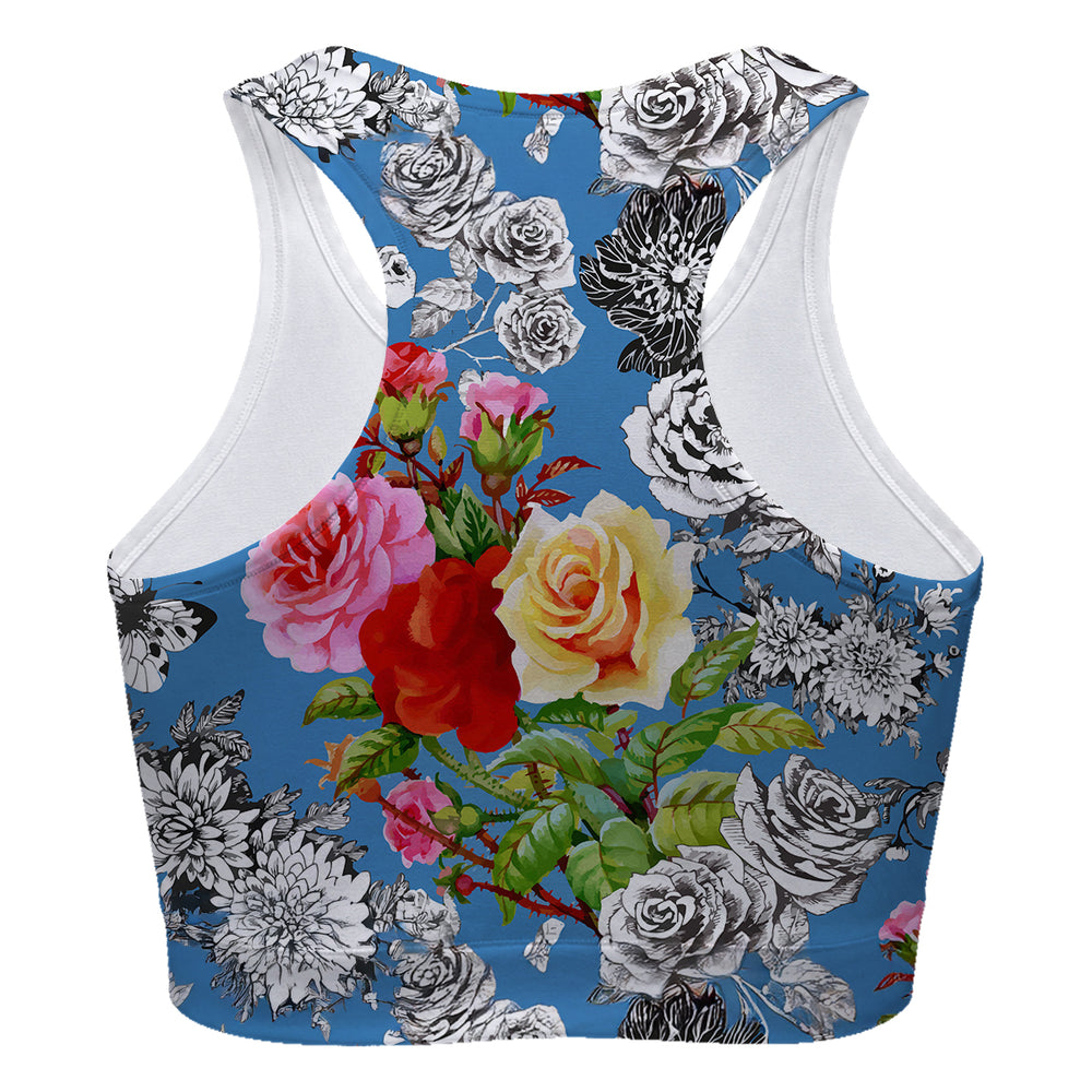 Granny Roses Sport Bra Woman Underwear Beachwear Loungewear
