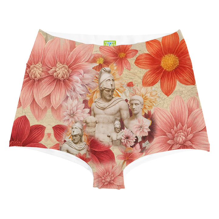 Greek Flowers Highwaist Woman Underwear Beachwear Loungewear