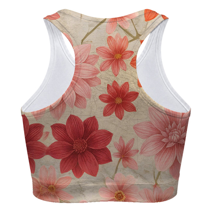 Greek Flowers Sport Bra Woman Underwear Beachwear Loungewear