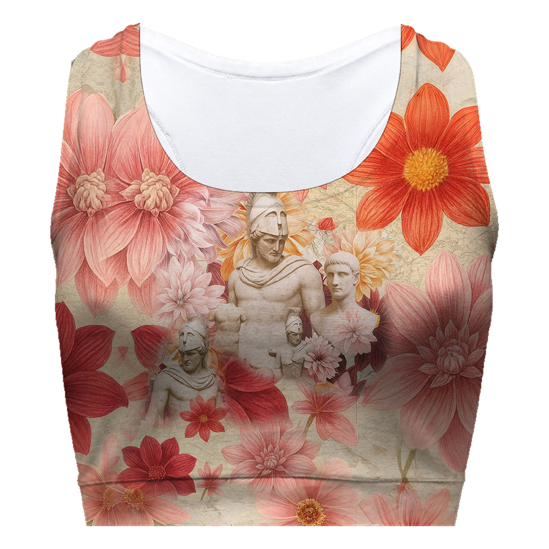 Greek Flowers Sport Bra Woman Underwear Beachwear Loungewear