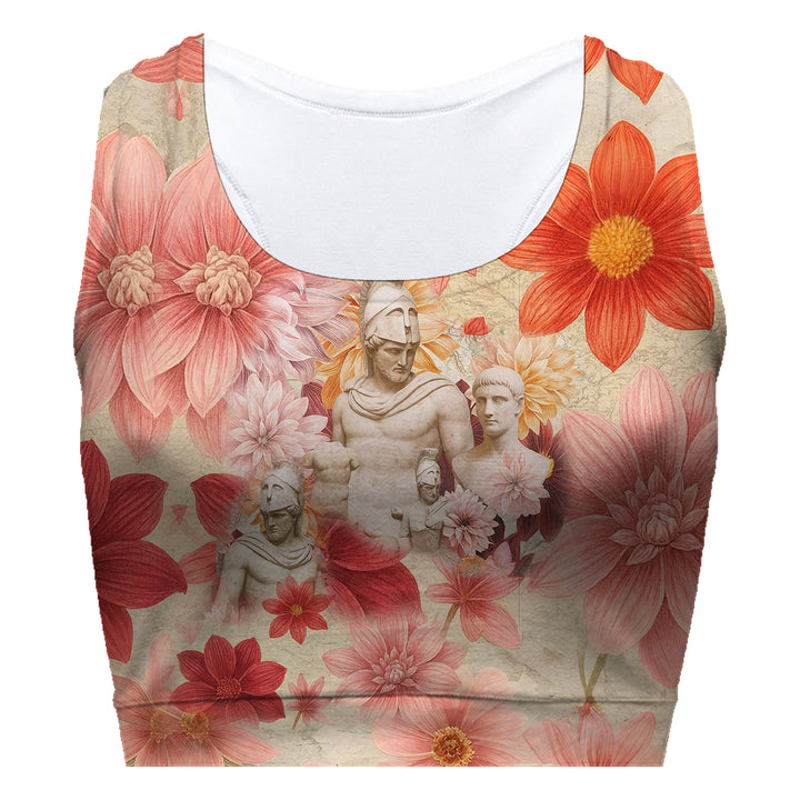 Greek Flowers Sport Bra Woman Underwear Beachwear Loungewear