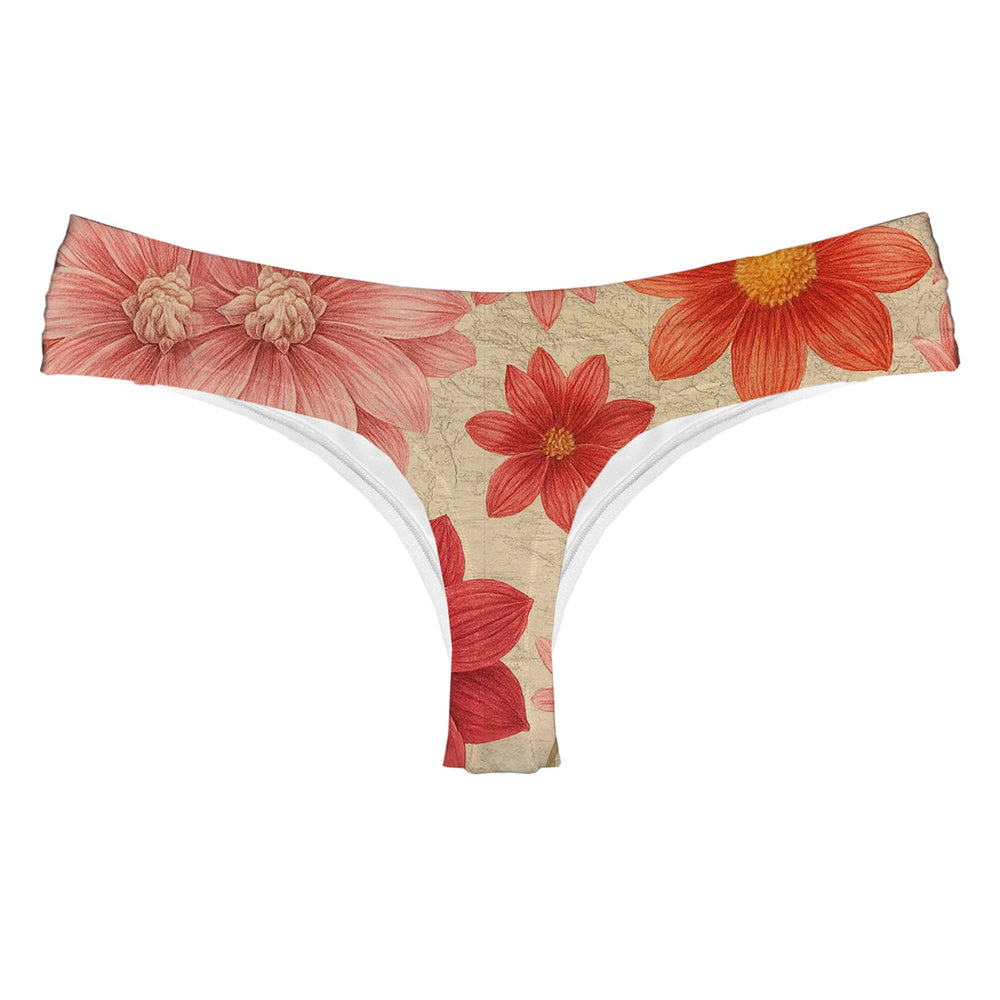 Greek Flowers String Woman Underwear Beachwear Loungewear
