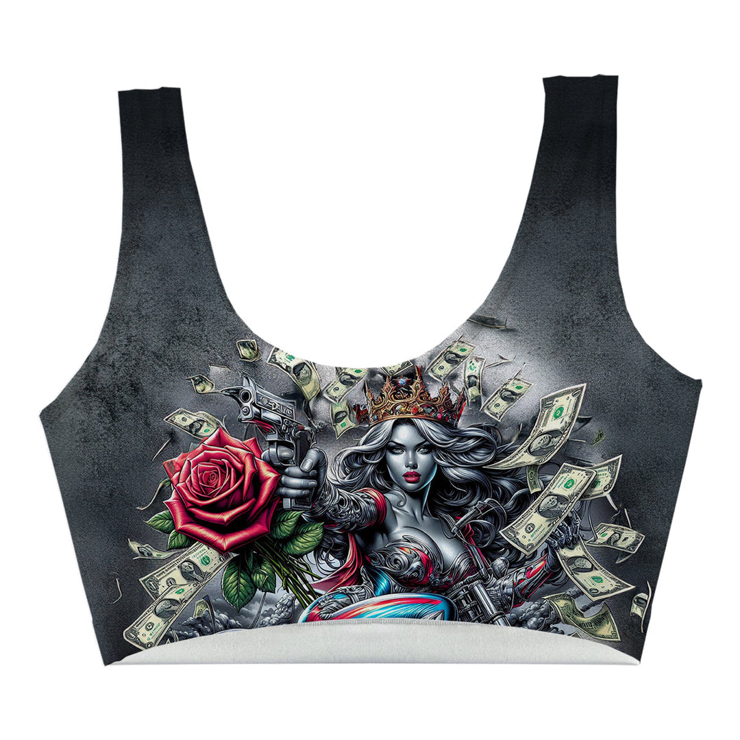 Gun And Rose Crop Top