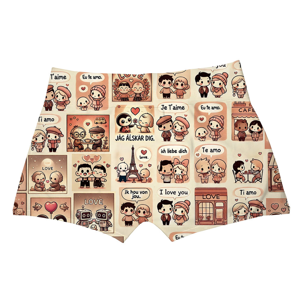 Language Of Love Boxer Man Underwear Beachwear Loungewear