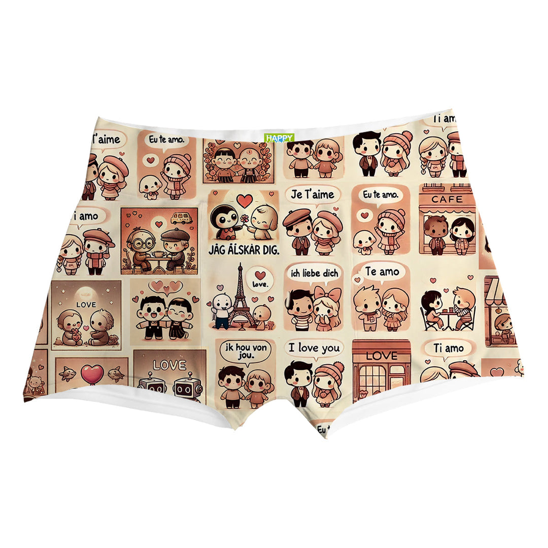 Language Of Love Boxer Man Underwear Beachwear Loungewear