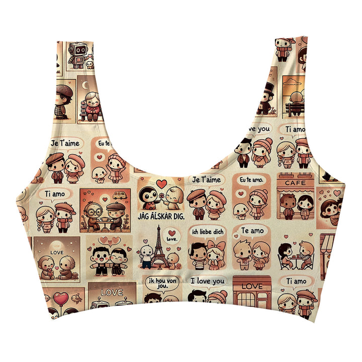 Language Of Love Crop Top Woman Underwear Beachwear Loungewear