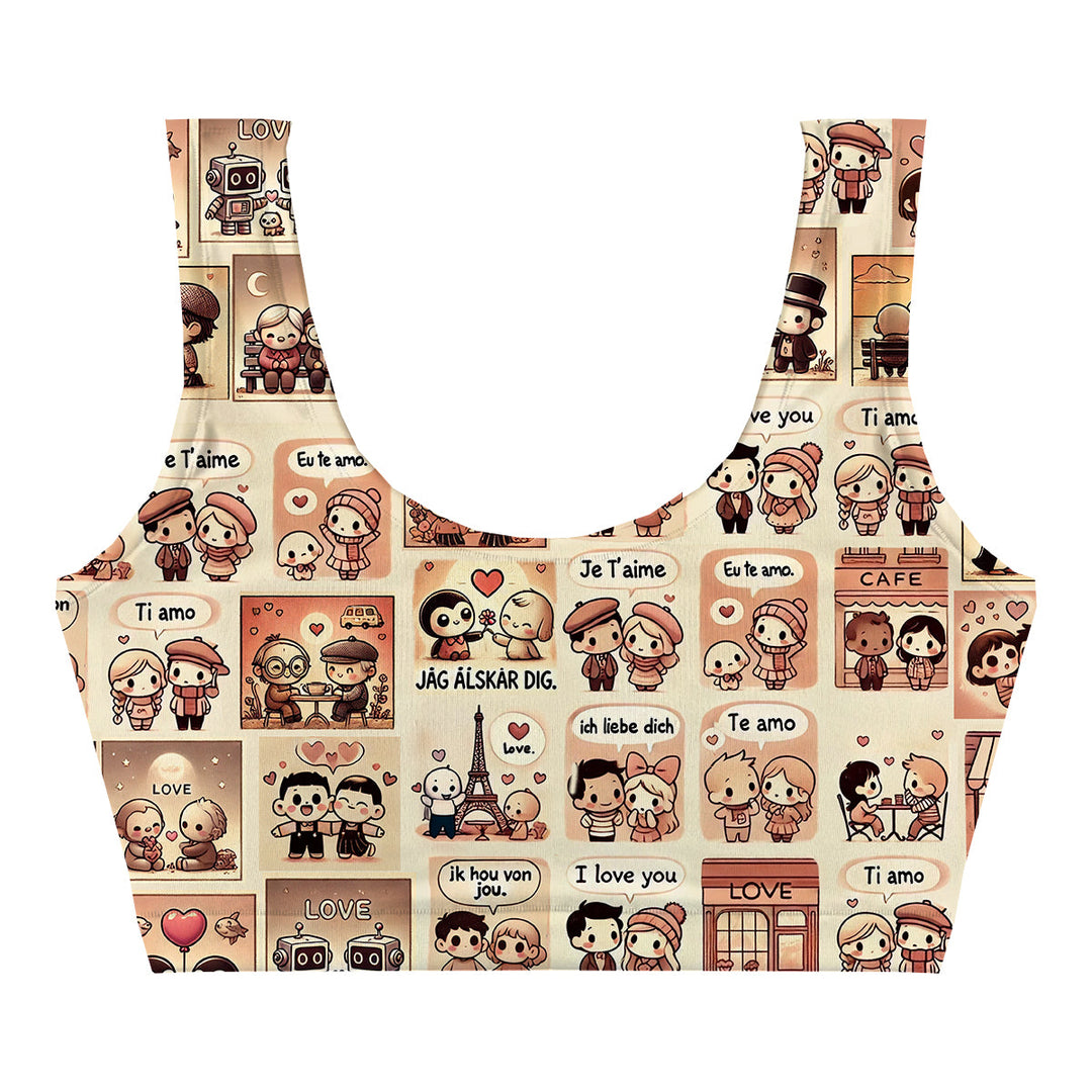 Language Of Love Crop Top Woman Underwear Beachwear Loungewear