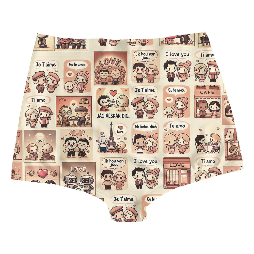 Language Of Love Highwaist Woman Underwear Beachwear Loungewear