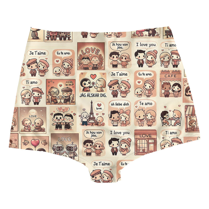 Language Of Love Highwaist Woman Underwear Beachwear Loungewear