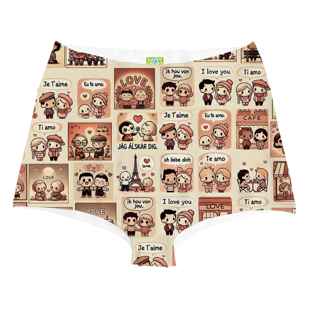 Language Of Love Highwaist Woman Underwear Beachwear Loungewear