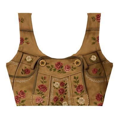 Lederhose Crop Top Woman Underwear Beachwear Loungewear