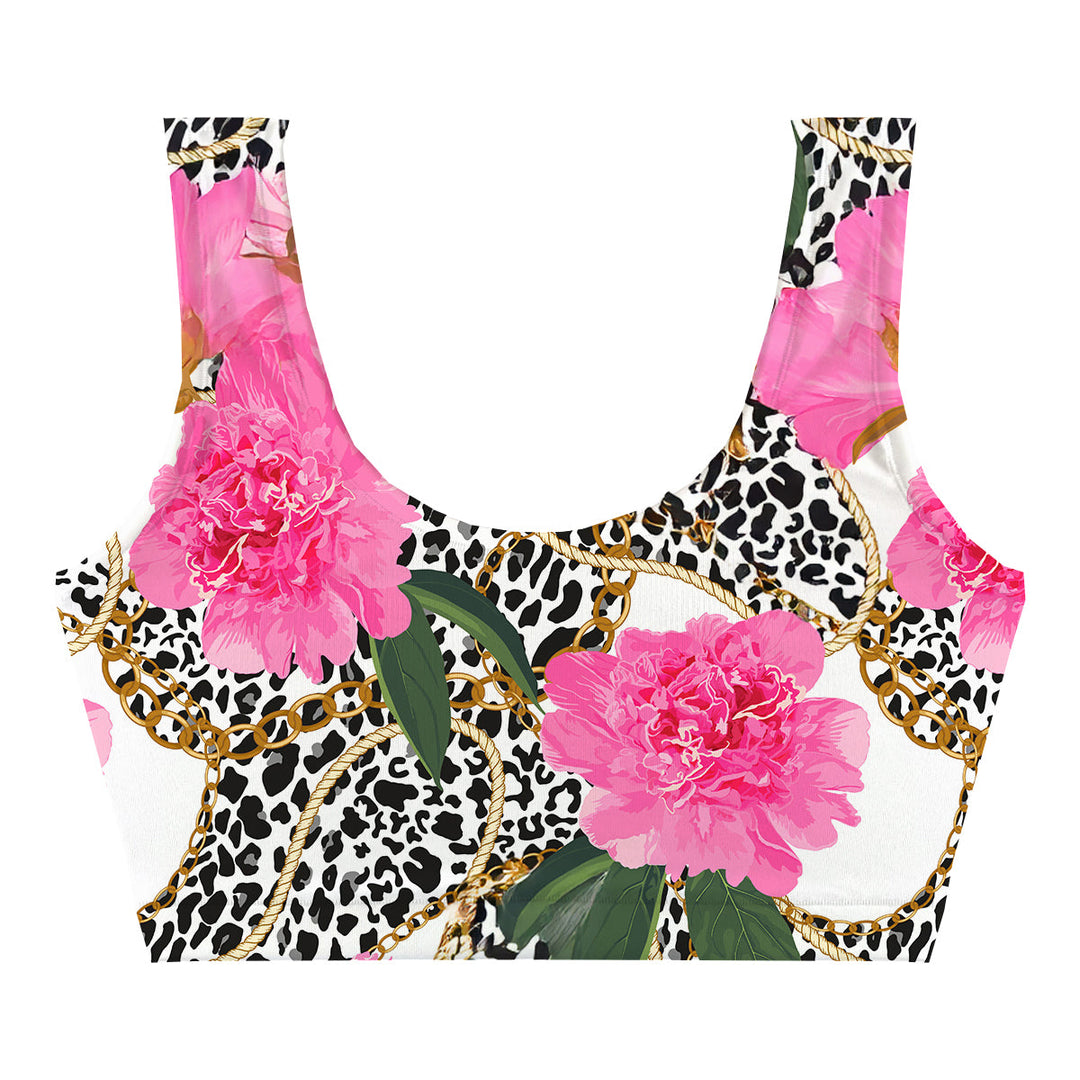 Leopard Flowers Crop Top Back