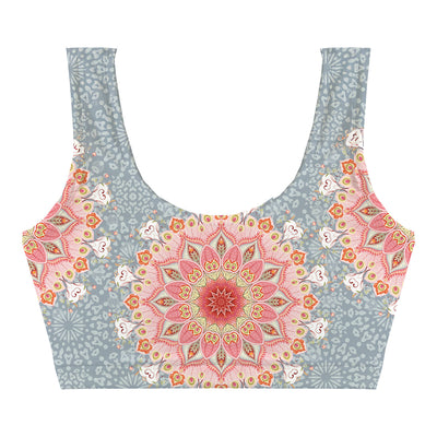 Mandala Pink Crop Top Front