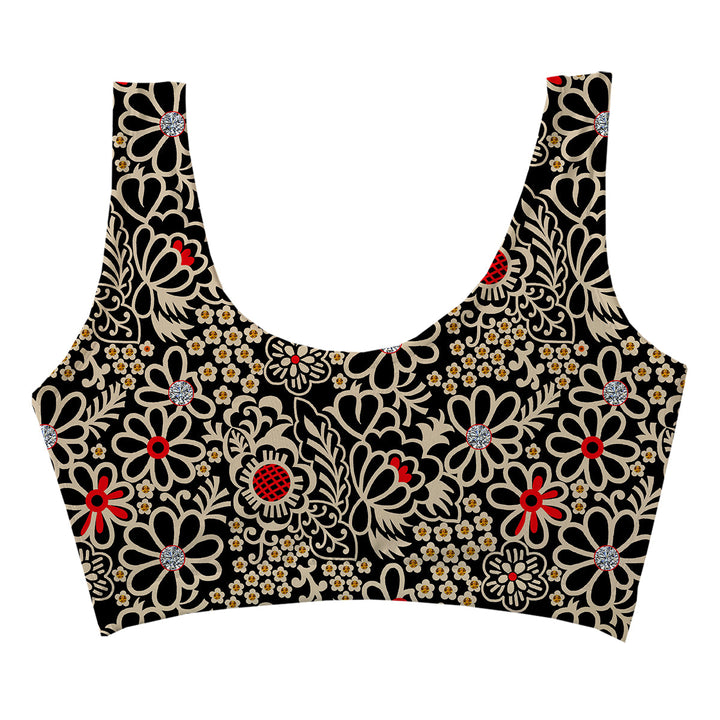 Midnight Bloom Crop Top Woman Underwear Beachwear Loungewear