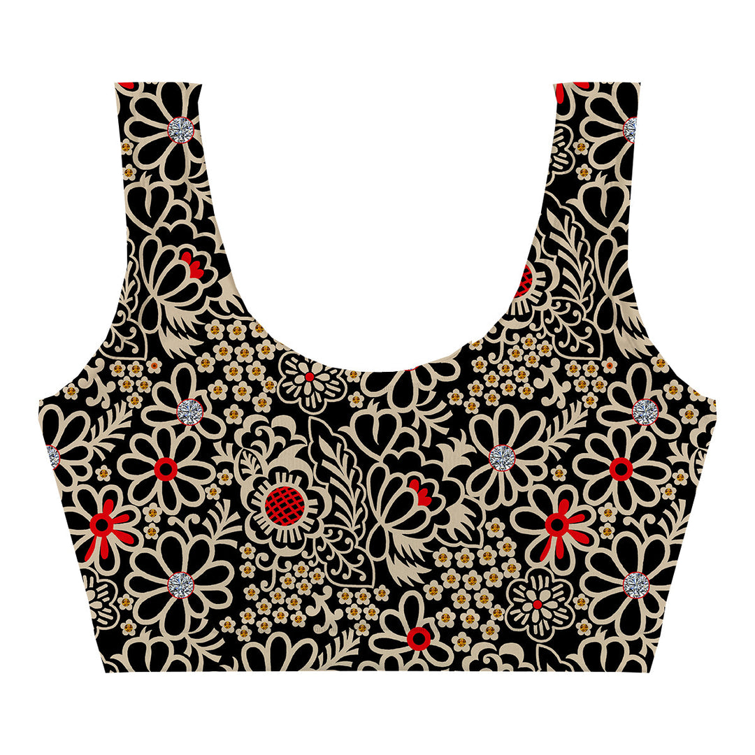 Midnight Bloom Crop Top Woman Underwear Beachwear Loungewear