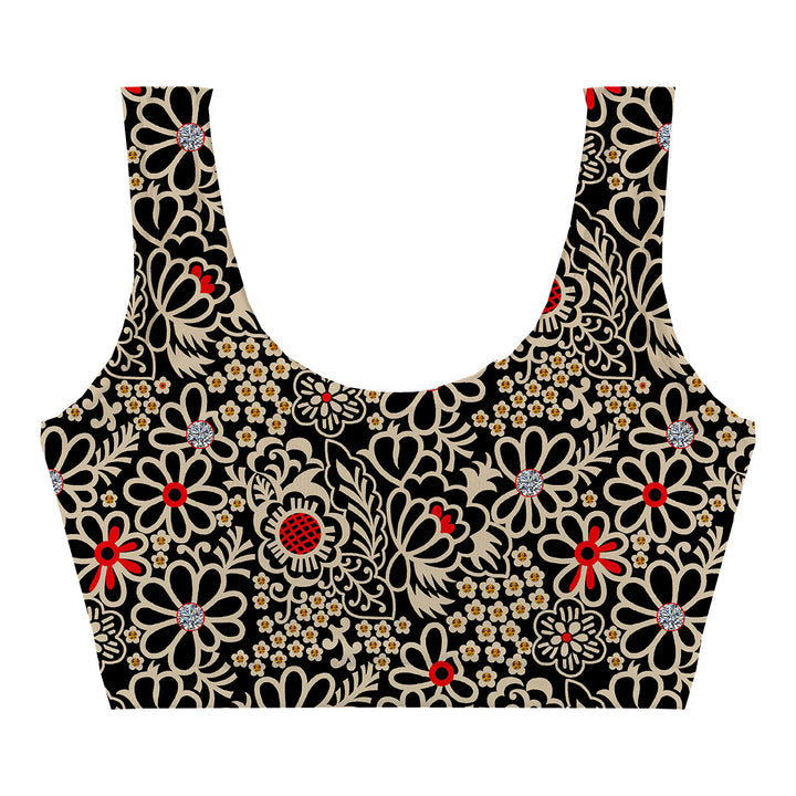 Midnight Bloom Crop Top Woman Underwear Beachwear Loungewear