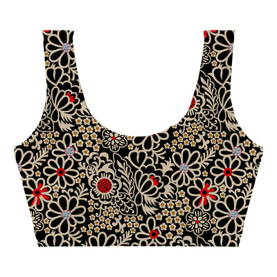Midnight Bloom Crop Top Woman Underwear Beachwear Loungewear