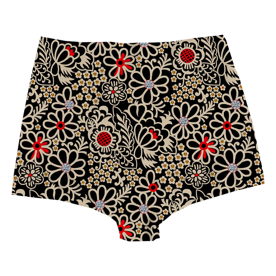 Midnight Bloom Highwaist Woman Underwear Beachwear Loungewear