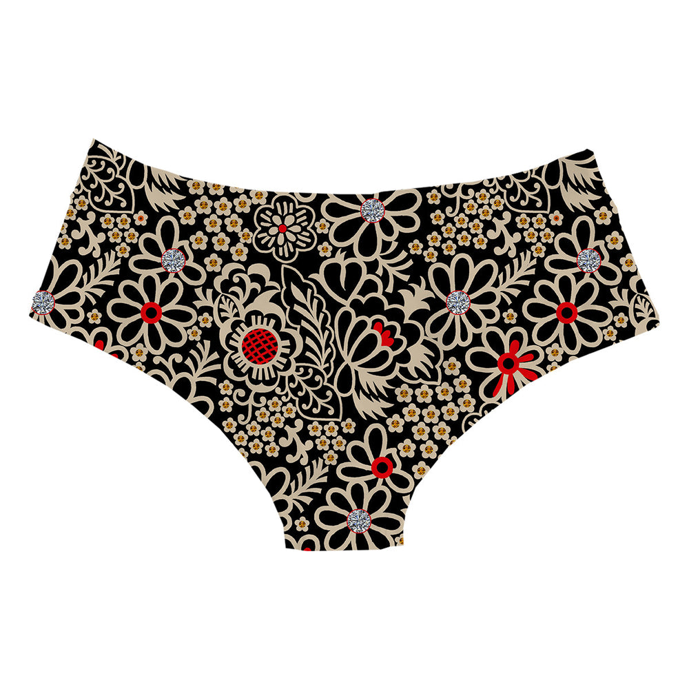Midnight Bloom Hipster Woman Underwear Beachwear Loungewear