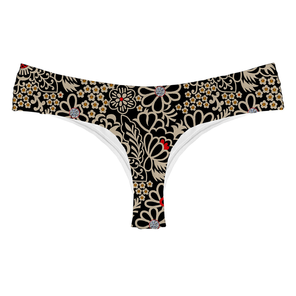 Midnight Bloom String Woman Underwear Beachwear Loungewear