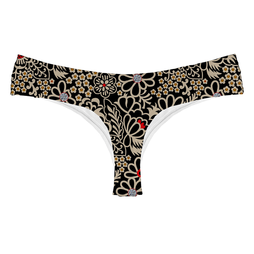 Midnight Bloom String Woman Underwear Beachwear Loungewear