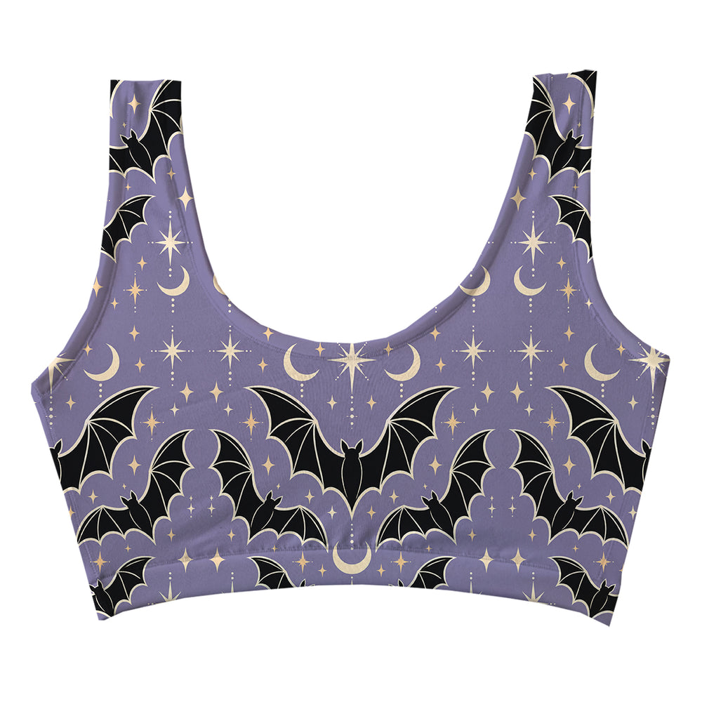 Moonlight Bats Crop Top Woman Underwear Beachwear Loungewear