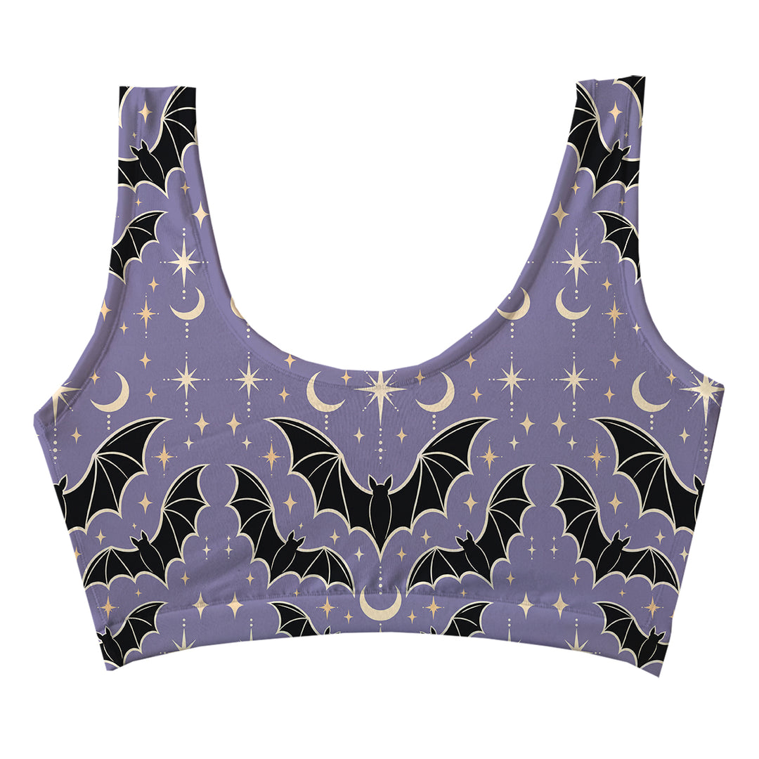 Moonlight Bats Crop Top Woman Underwear Beachwear Loungewear