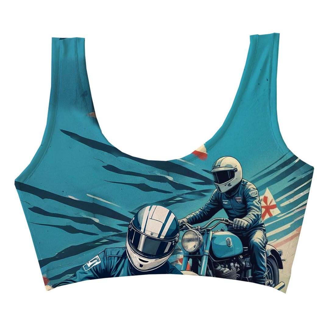 Motor Racing Crop Top Woman Underwear Beachwear Loungewear