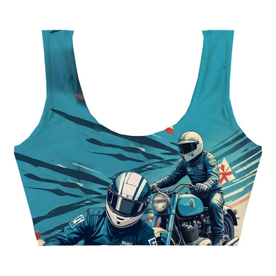 Motor Racing Crop Top Woman Underwear Beachwear Loungewear