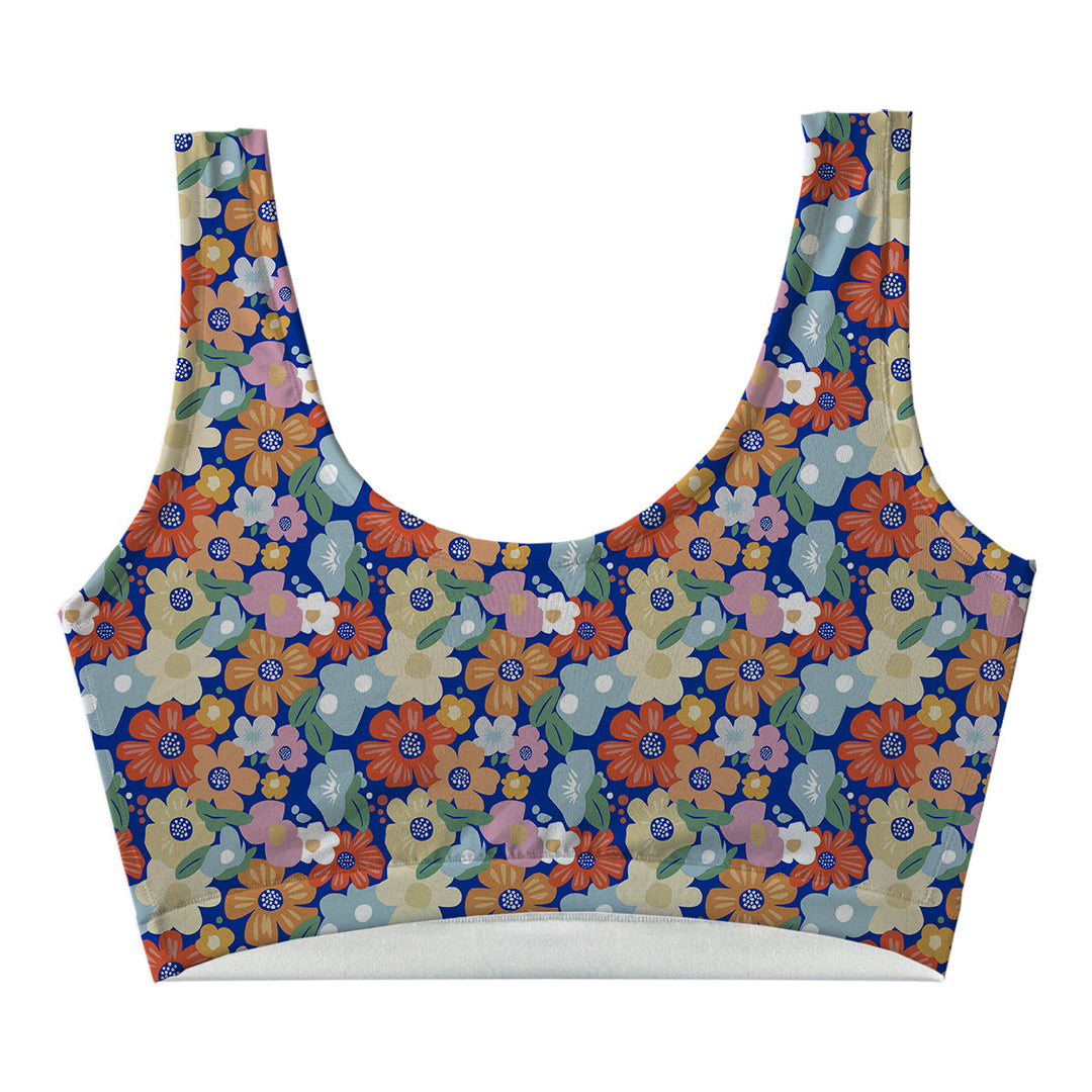 Orange Daisy Crop Top Front