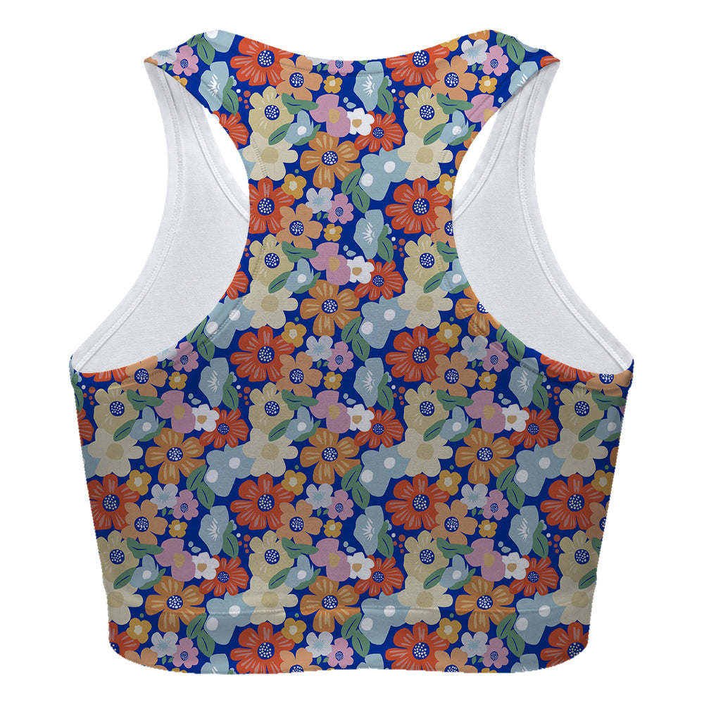 Orange Daisy Sport Bra Woman Underwear Beachwear Loungewear