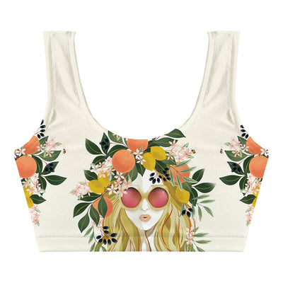 Orange Glasses Crop Top Front