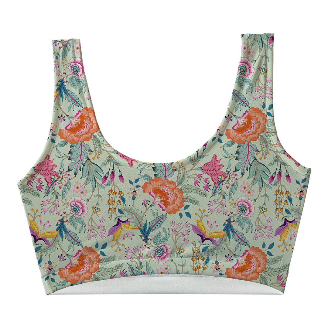 Pastel Flowers Crop Top Front